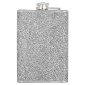 Silver Glitter en Sparkle Monogram Initiaal Heupfles (Achterkant)