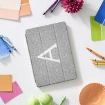 Silver Glitter en Sparkle Monogram iPad Pro Cover<br><div class="desc">Silver Faux Glitter en Sparkle Elegant Monogram Hoesje. Dit hoesje kan worden aangepast om uw initiaal en voornaam op te nemen.</div>