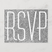 Silver Glitter en White RSVP Uitnodiging Briefkaart (Voorkant)