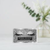 Silver Glitter Eyelash Extensions Makeup Artist Visitekaartje (Staand voorkant)