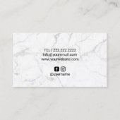 Silver Glitter Eyelash Modern Marble Makeup Artist Visitekaartje (Achterkant)