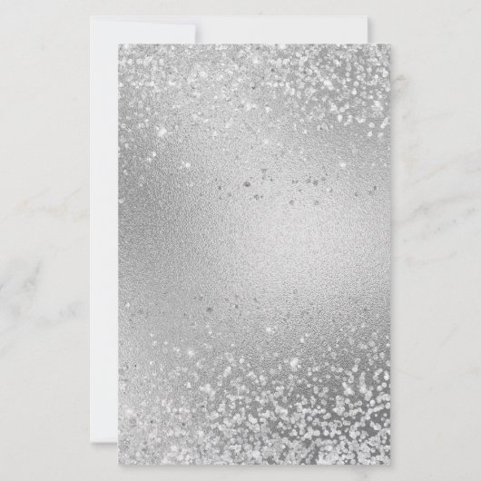 Silver Glitter Eyes Matching Stationery Briefpapier (Achterkant)