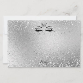 Silver Glitter Eyes Matching Stationery Briefpapier