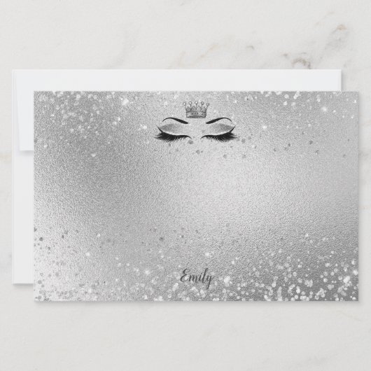 Silver Glitter Eyes Matching Stationery Briefpapier (Voorkant)