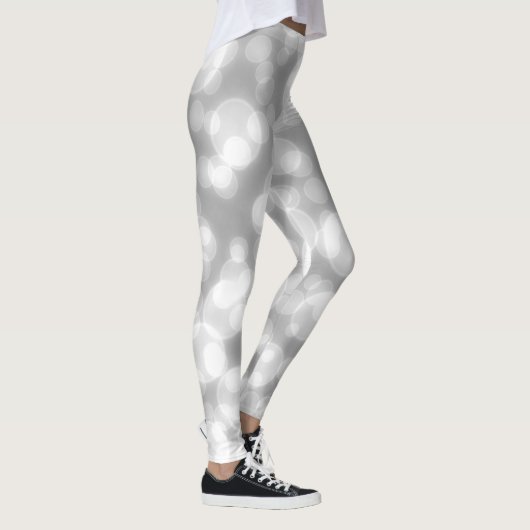 Silver Glitter Faux Folie Bokeh Leggings (Rechts)