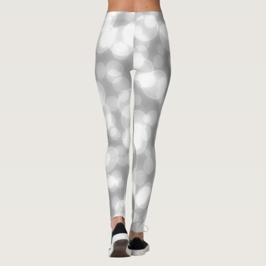 Silver Glitter Faux Folie Bokeh Leggings (Achterkant)