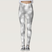 Silver Glitter Faux Folie Bokeh Leggings (Voorkant)