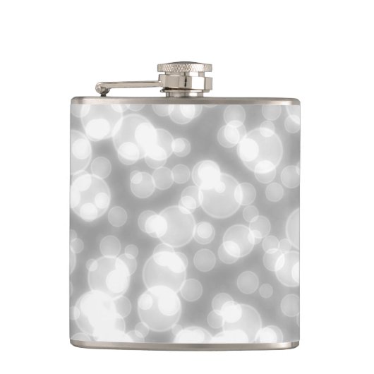 Silver Glitter Faux folie confetti Heupfles (Voorkant)