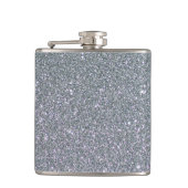 Silver Glitter Faux-folie Heupfles (Voorkant)