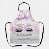 Silver Glitter Faux Lashes, Rainbow Bokeh Schort (Voorkant)