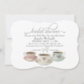 Silver Glitter Faux Vrijgezellenfeest Tea Party Mo Kaart (Voorkant)