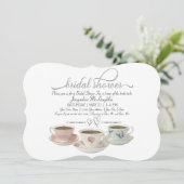 Silver Glitter Faux Vrijgezellenfeest Tea Party Mo Kaart (Staand voorkant)