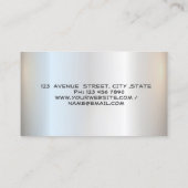 Silver Glitter Feather Silver Brush Stroke Notary Visitekaartje (Achterkant)