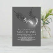 Silver Glitter Feathers Elegant Vrijgezellenfeest Kaart (Staand voorkant)
