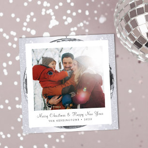 Silver Glitter Feestelijke Winter Familie Feestdagenkaart