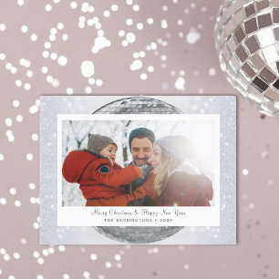 Silver Glitter Feestelijke Winter Familie Feestdagenkaart
