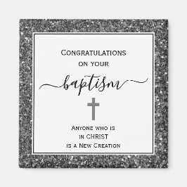 Silver Glitter feliciteert ADULT BAPTISM Magneet