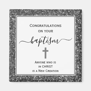Silver Glitter feliciteert ADULT BAPTISM Magneet