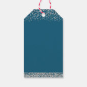 Silver Glitter First Heilige Communie Dank u Cadeaulabel (Achterkant)