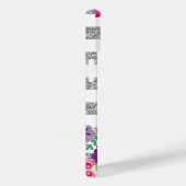 Silver Glitter, Flowers, Stripes, Gold Monogram Case-Mate iPhone Case (Achterkant / Rechts)