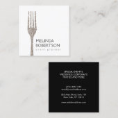 Silver Glitter Fork Event Planner Vierkante Visitekaartje (Voorkant / Achterkant)