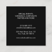 Silver Glitter Fork Event Planner Vierkante Visitekaartje (Achterkant)