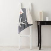 Silver glitter foto monogram glamoureus sherpa deken (In situ)