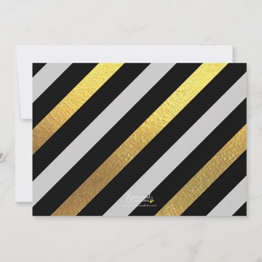 Silver Glitter Foto Quinceanera Uitnodiging (Achterkant)