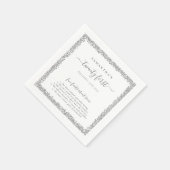 Silver Glitter Fun Facts Name Date 21st Party Servet (Hoek)