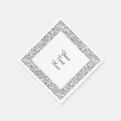 Silver Glitter Gedrukt Servetten (Hoek)