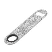 Silver Glitter Gedrukt Speed Flessenopener (Voorkant Gekanteld)