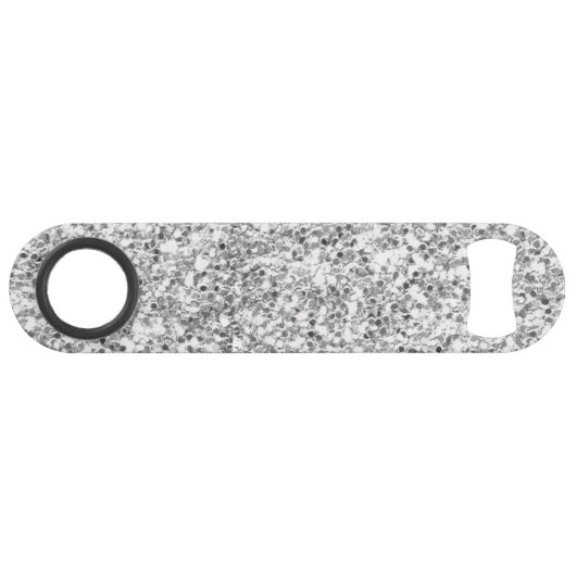 Silver Glitter Gedrukt Speed Flessenopener (Voorkant (Horizontaal))