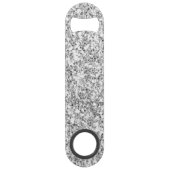 Silver Glitter Gedrukt Speed Flessenopener (Voorkant)