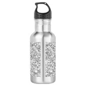 Silver Glitter Gedrukt Waterfles (Achterkant)