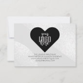 Silver Glitter Geo Heart Logo Klant Hartelijk dank Bedankkaart (Achterkant)