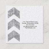 Silver Glitter Geometric Boho Vierkante Visitekaartje (Achterkant)