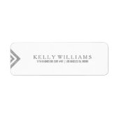 Silver Glitter Geometric Minimalistical Design Etiket (Voorkant)