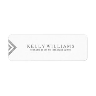 Silver Glitter Geometric Minimalistical Design Etiket
