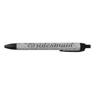 Silver Glitter Gepersonaliseerde bruidsmeisje Blauwe Inkt Pen