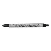 Silver Glitter Gepersonaliseerde bruidsmeisje Blauwe Inkt Pen (Voorkant)