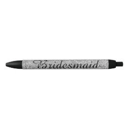 Silver Glitter Gepersonaliseerde bruidsmeisje Blauwe Inkt Pen