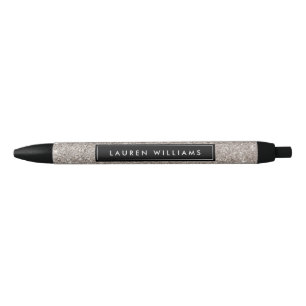 Silver Glitter gepersonaliseerde pen