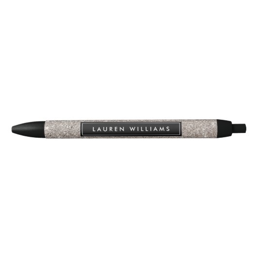 Silver Glitter gepersonaliseerde pen (Voorkant)