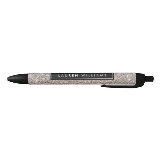 Silver Glitter gepersonaliseerde pen (Bodem)