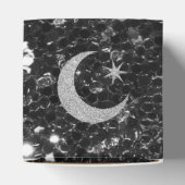 Silver Glitter Ghost Black Faux Glitter Favor Box Bedankdoosjes (Bovenkant)