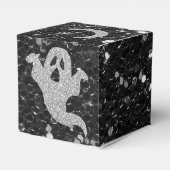 Silver Glitter Ghost Black Faux Glitter Favor Box Bedankdoosjes (Achterkant)