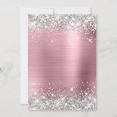 Silver Glitter Girly Pink Folie 40e verjaardag Kaart (Achterkant)