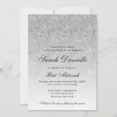 Silver Glitter Glam Bat Mitzvah Kaart (Voorkant)