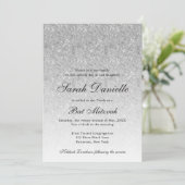 Silver Glitter Glam Bat Mitzvah Kaart (Staand voorkant)