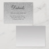 Silver Glitter Glam Behuizing Kaart (Voorkant / Achterkant)